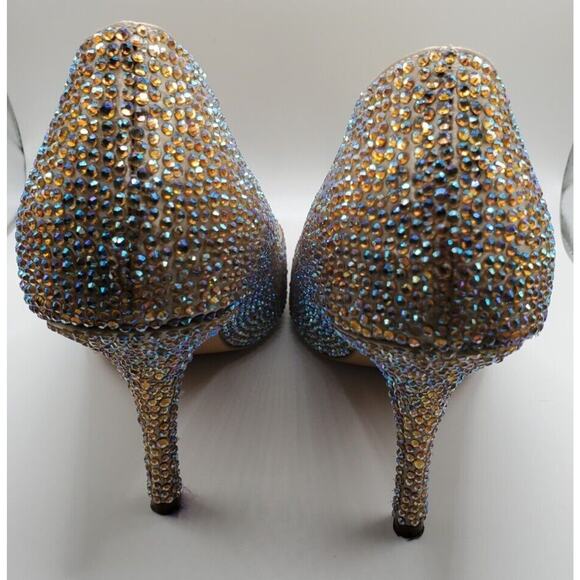 Benjamin Adams Crystal Embellished Bridal Wedding Shoes Size EU 40 US 9 - Picture 3 of 4